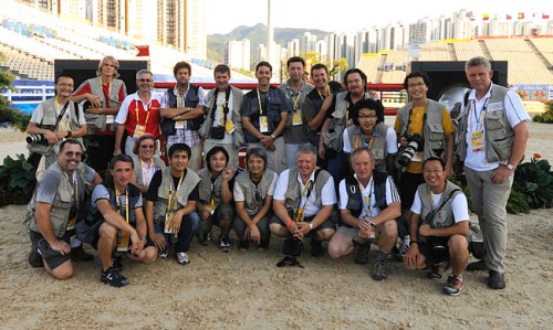 The world's best-known professional equestrian photographers. Peter Llewellyn – back row, fifth from left